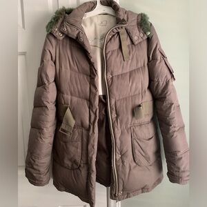 Utex Beige Belted Down Coat